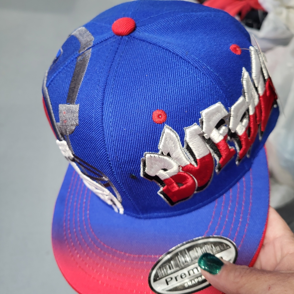 Blue and Red Snapback Cap